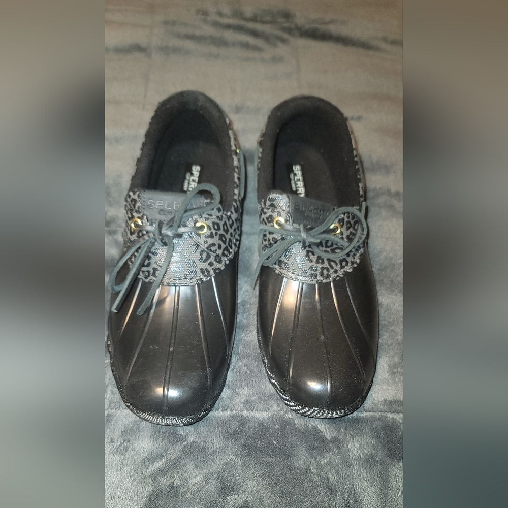 Sperry Saltwater Cheetah Duck Boot/Rain Shoe - Size 12